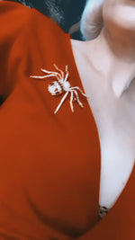 Load and play video in Gallery viewer, Big Ruby Spider Brooch
