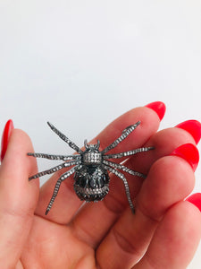 Small Crystal Spider Brooch