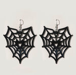 Load image into Gallery viewer, Acrylic Big Heart Spiderweb Earrings
