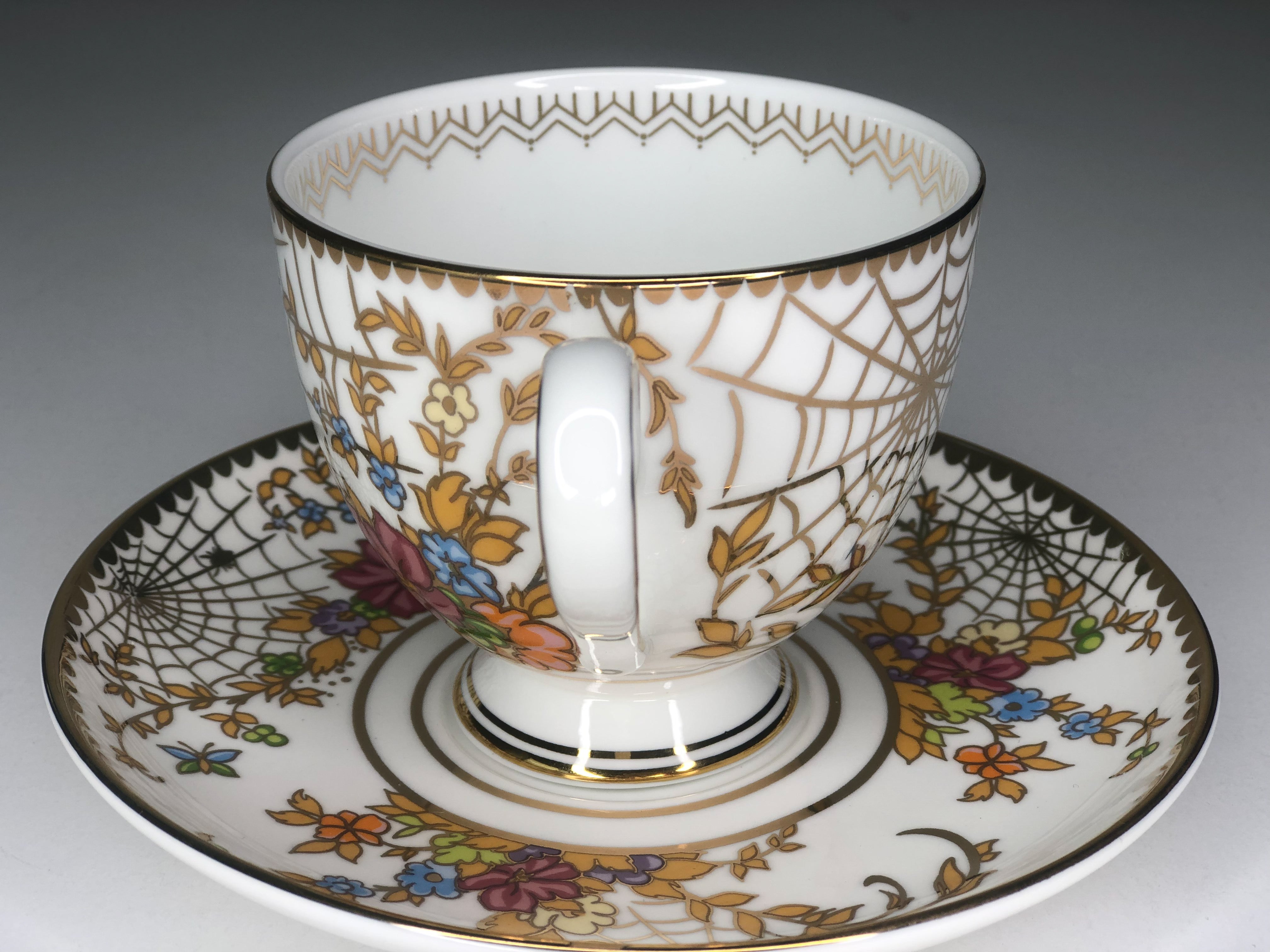 Spiderweb Tea Cup & Saucer Set