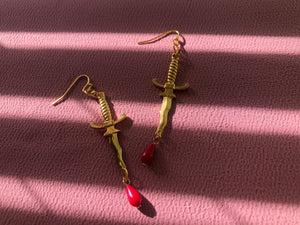 Dagger and Blood Earrings