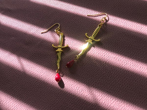 Dagger and Blood Earrings