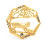 Load image into Gallery viewer, Cat &amp; Mouse Spiderweb Brooch
