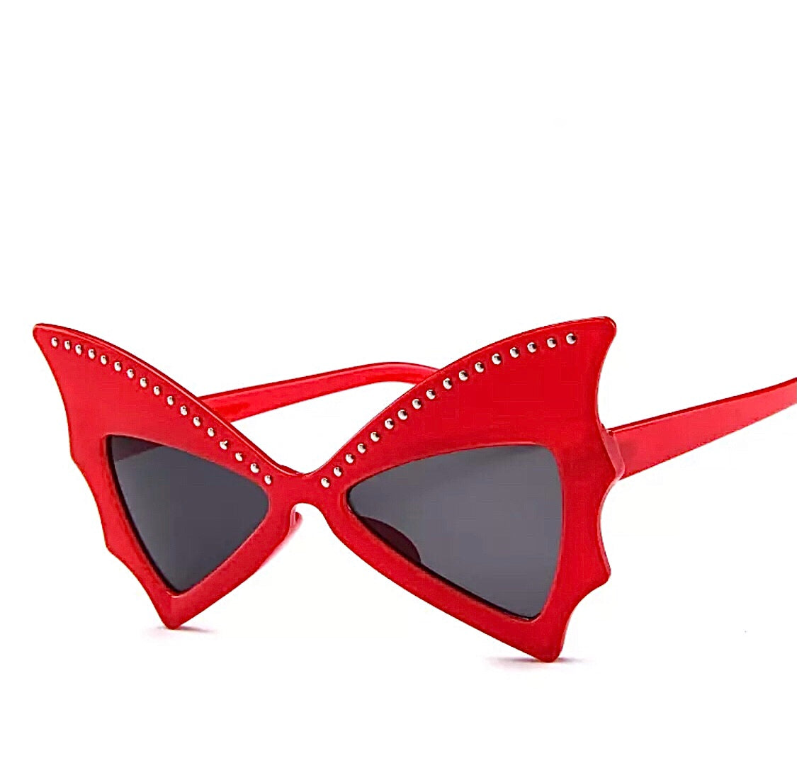 Bat Wing Sunglasses Red