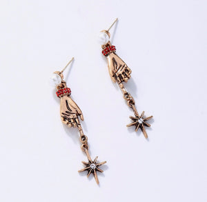 Hand and Star Earrings