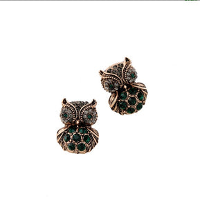 Emerald Owl Earrings