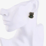 Load image into Gallery viewer, Emerald Owl Earrings
