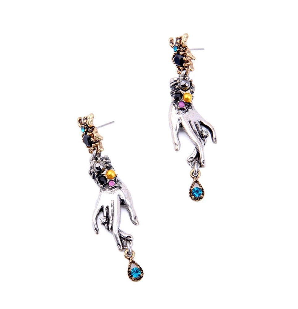 Spider & Victorian Hand Earrings