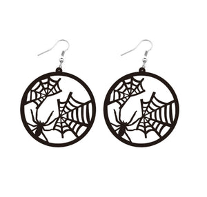 Acrylic Spider and Spiderweb Earrings