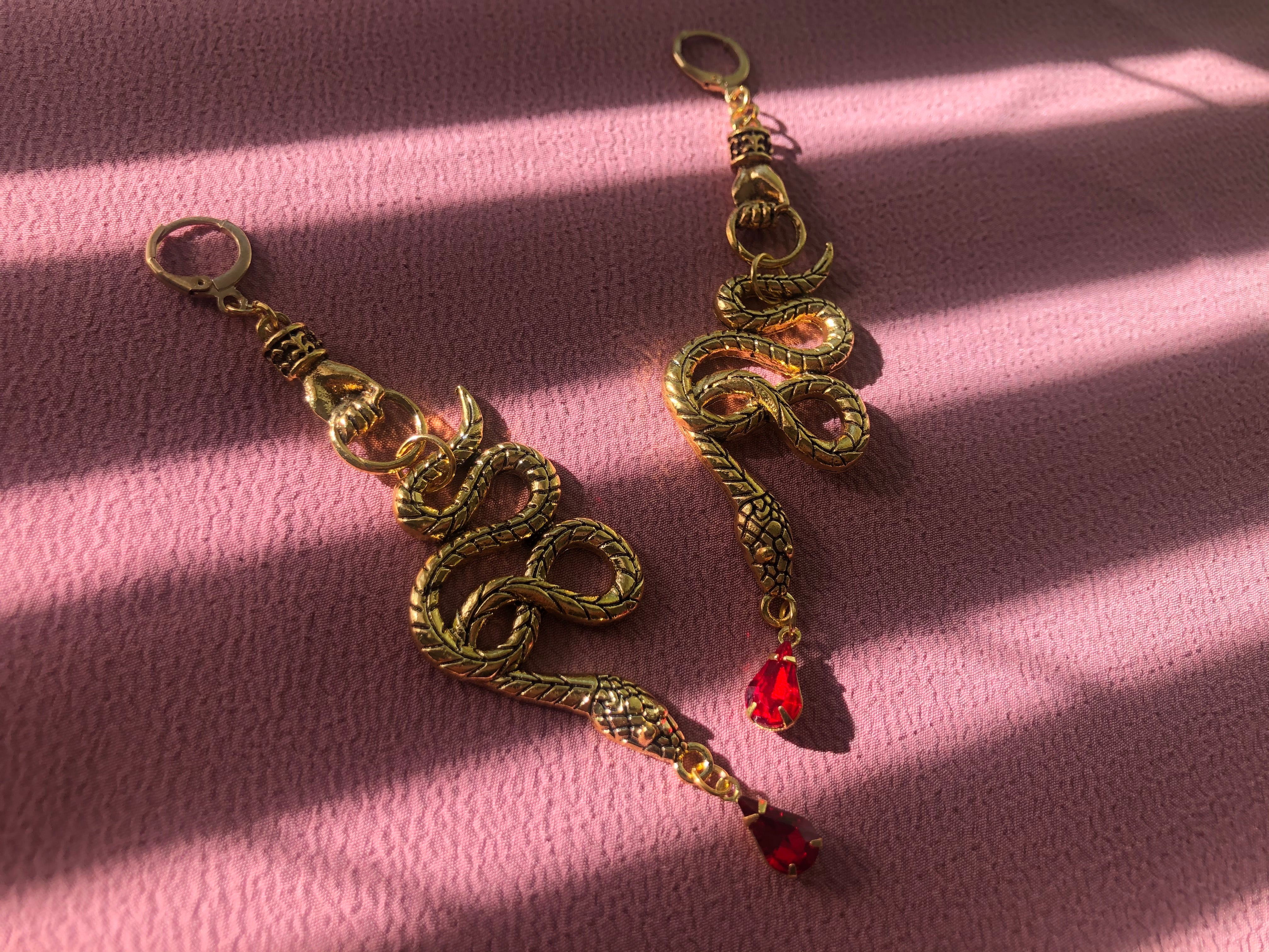 Serpent & Hand Earrings